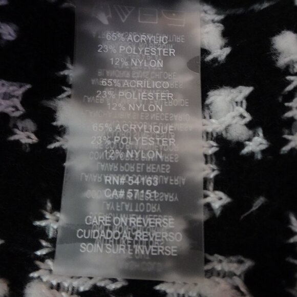 Karl Lagerfeld Cardigan Women's Size XL Black White Herringbone Cropped Classic - Picture 12 of 13